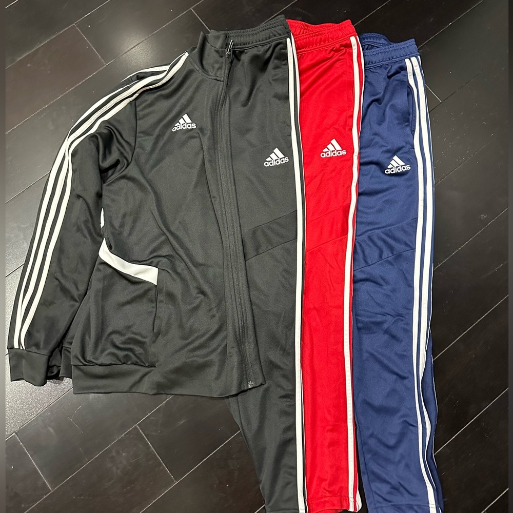Adidas track pants and Jacket